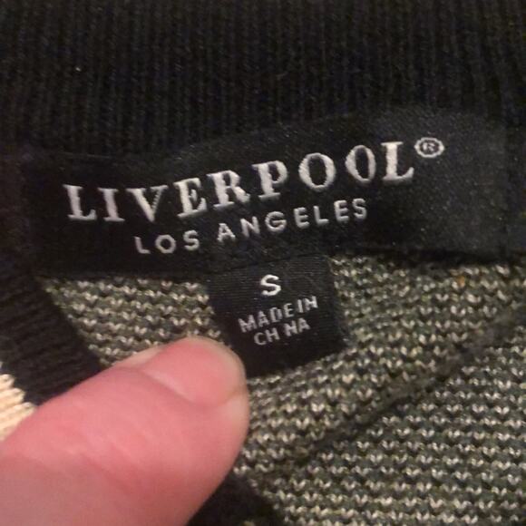 Liverpool Jeans Brand Women's Small NWT Zip Front Sweater Bomber Jacket Green - Picture 4 of 5